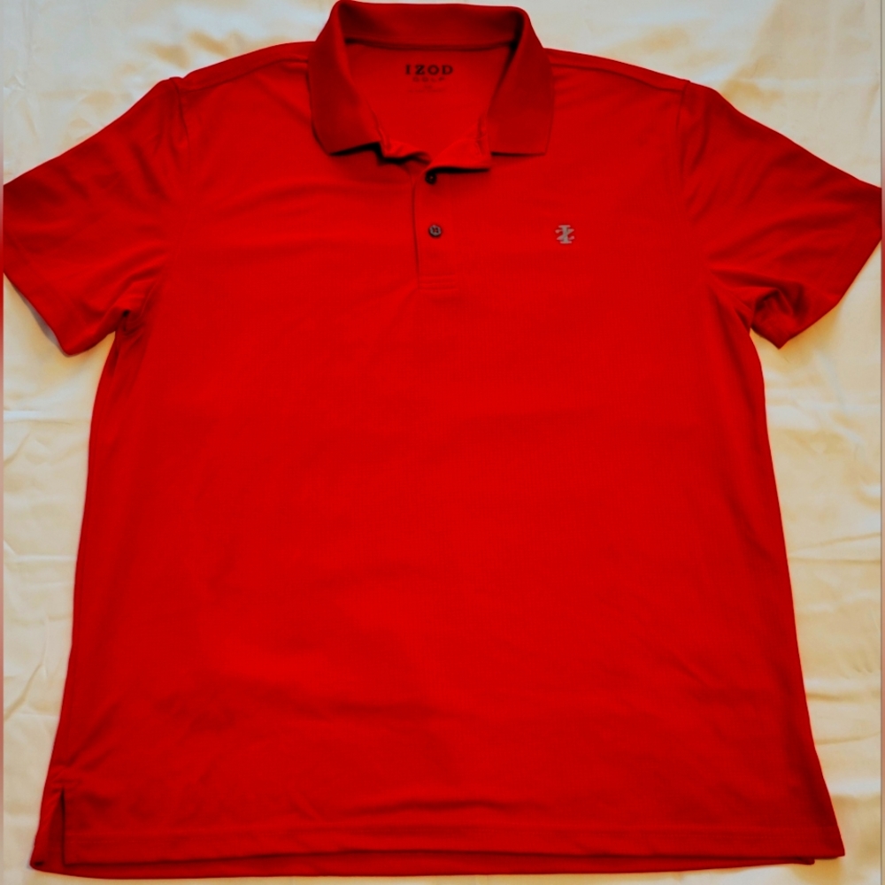 Izod Golf Red Short Sleeve Polo Shirt